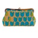 Clutch purse with Aqua tulips
