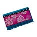 Business card case with flower blossoms on aqua