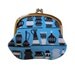 Coin purse with vases on aqua