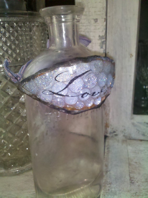 Wine Bottle Bracelet Stained Glass Hobnail Depression Glass