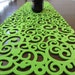 Green thick modern felt cut out table runner