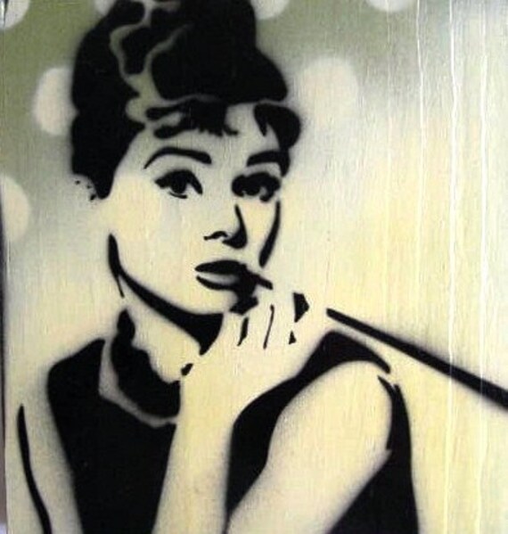 Audrey Hepburn Original Stencil / Graffiti Art Painting On