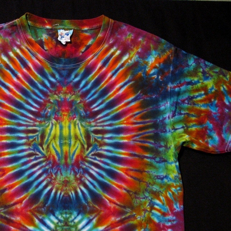 hand dyed Tie Dye T-shirt Psychedelic Psytrance Double Scarab