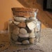 Vintage Glass Jar With Sea Washed Stones/ Shells - Beach Decor