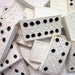 Vintage Dominoes in a Wooden Box - Twenty Black on White