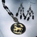 Mother and Child (Mare and Foal) Necklace and Earring Set.Earrings Available in Pierced or Clip On Earrings