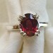 7mm x 6mm oval cut 1.37 ct garnet sterling silver ring size 4.5
