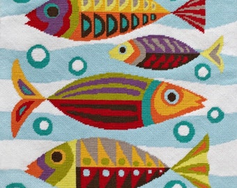 Mid-Century Fish needlepoint