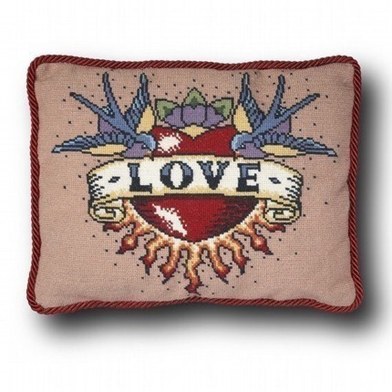 Tattoo Cross Stitch Kit | love tattoo cross stitch kit large by emilypeacocktapestry Tattoo Cross Stitch Kit | love tattoo cross stitch kit large by emilypeacocktapestry