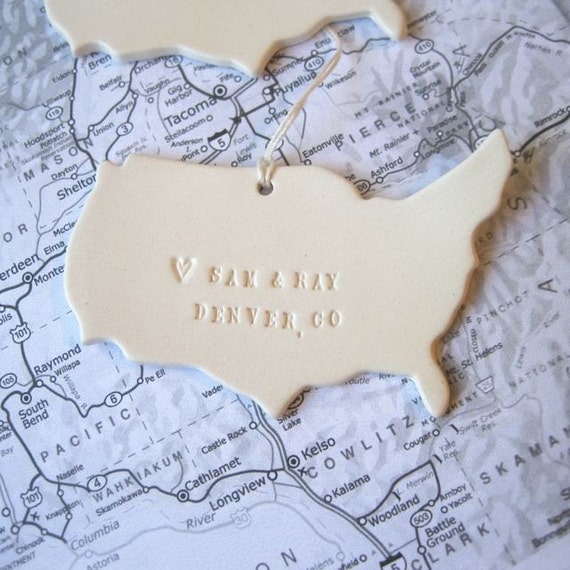Personalized Map Ornament
