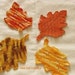 FALL OAK LEAVES COASTER SET, Filet Crochet, Doily, Trinkets, Fiber Art, Applique