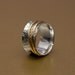 Textured Spinner Ring Sterling and 14KT Goldfilled