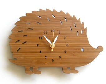 Wall Clock - Modern hedgehog with numbers