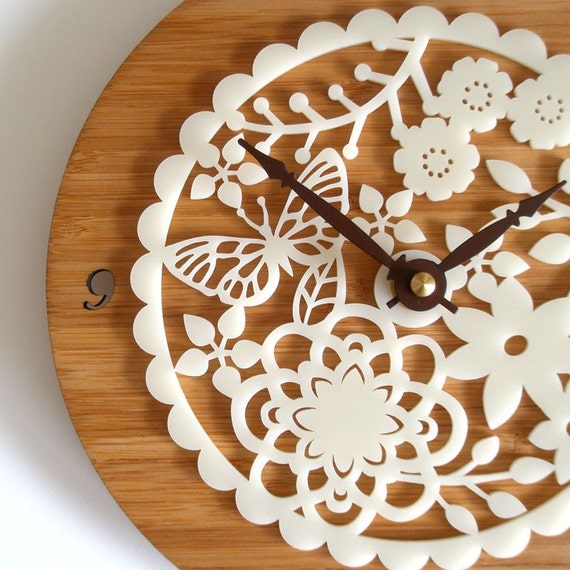 Kirie 02 Bamboo Clock by decoylab on Etsy