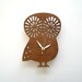 Modern Baby Owl clock - Maple Veneer Dark Stained