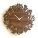 Unique wall clock, Walnut Finish, FREE SHIPPING