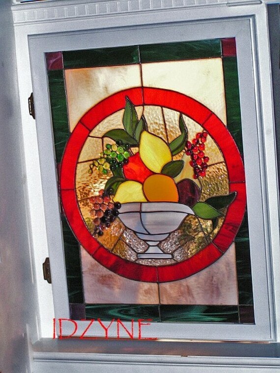 Stained Glass Art Panel Fruit Bowl