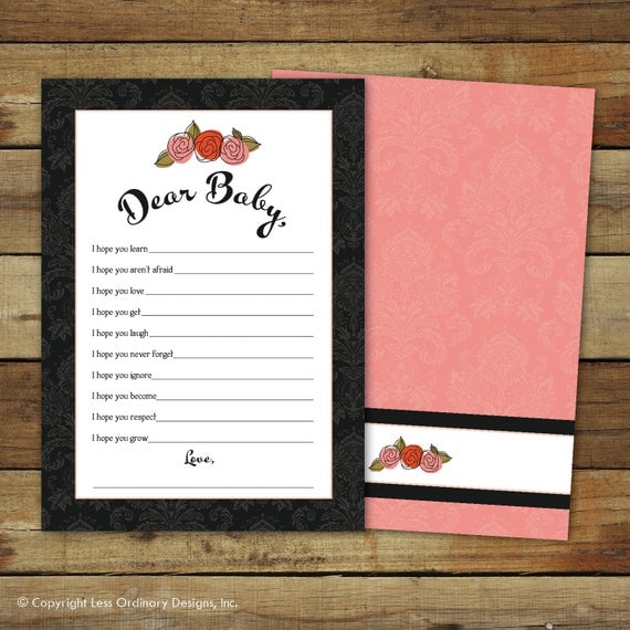 Printable baby shower game Wishes for Baby by saralukecreative