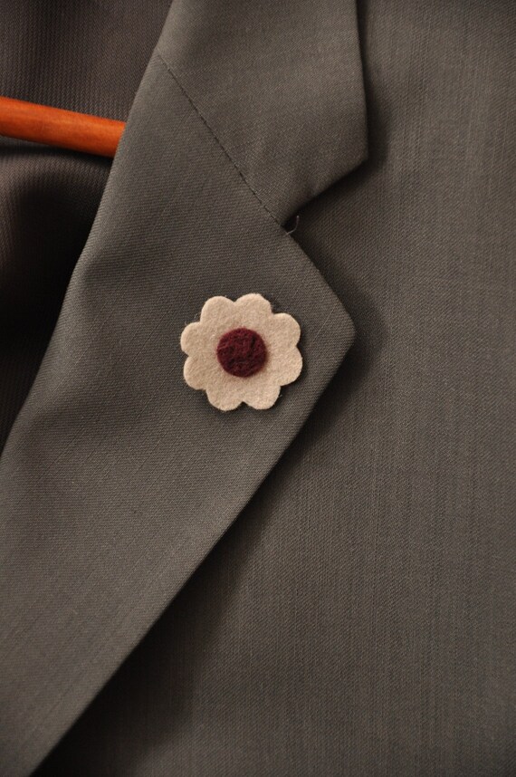 Items similar to Graham Wool Felt Flower Lapel Pin Boutonniere on Etsy