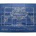Vintage Blueprint New York Apartment Building - Second Floor
