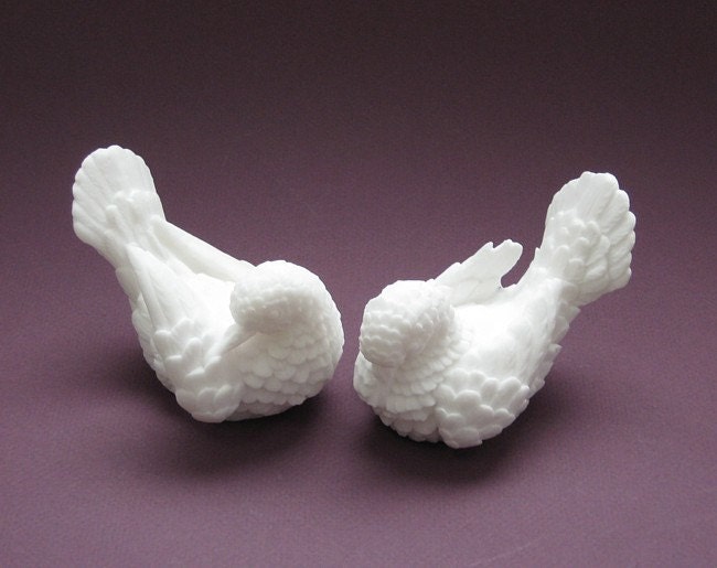 Alabaster Doves by A. Santini Made in Italy Vintage Bird