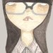 print girl with glasses-plaid and glasses