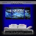 Buy CUSTOM Modern ABSTRACT ART Blue Painting Large 48x24 Three Canvas sectional Set Triptych Unique Design Wall art of home office decor