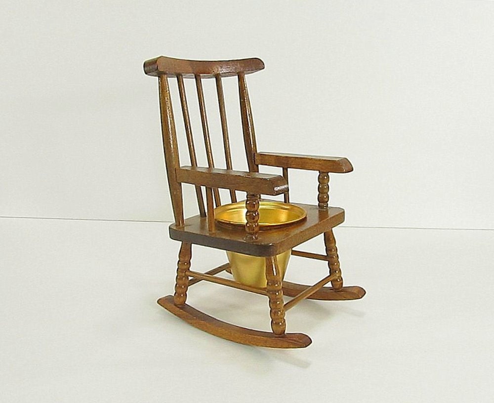 Vintage Rocking Chair Planter Wood Chair Flower Pot