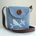 Harris Tweed Bag - Cross Body Satchel with Handmade Bird Applique