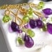 Chandelier earrings Amethyst Peridot earrings gold silver chandeliers set fine jewelry purple violet lime green chandelier rusteam - Domani