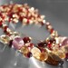 Gemstone jewelry gemstone necklace Citrine Cognac Quartz golden Rutile Quartz Garnet necklace burgundy red gold Garnet jewelry oht - Aurora