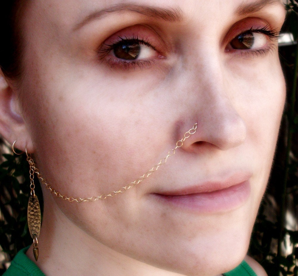 14k Gold Filled Brass Nose Chain Customized Free Domestic