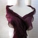 Felted Silk Scarf, Cranberry Scarf, Nuno Felt Silk Scarves, Womens Accessories, Burgundy, Wine, Merino Wool and Silk Chiffon - 1225