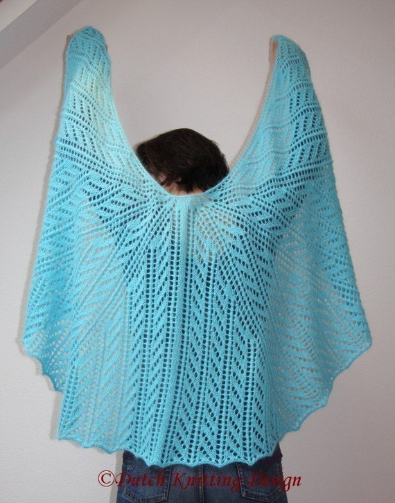 PDF knitting pattern lace semi circular scarf, wrap, shawl ...