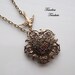Bleeding Heart, Antique Enamel Button Necklace
