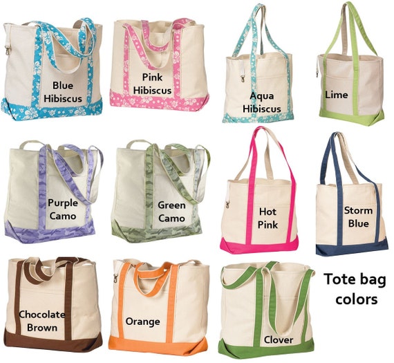 PERSONALIZED Extra Large Canvas Beach Tote Bag