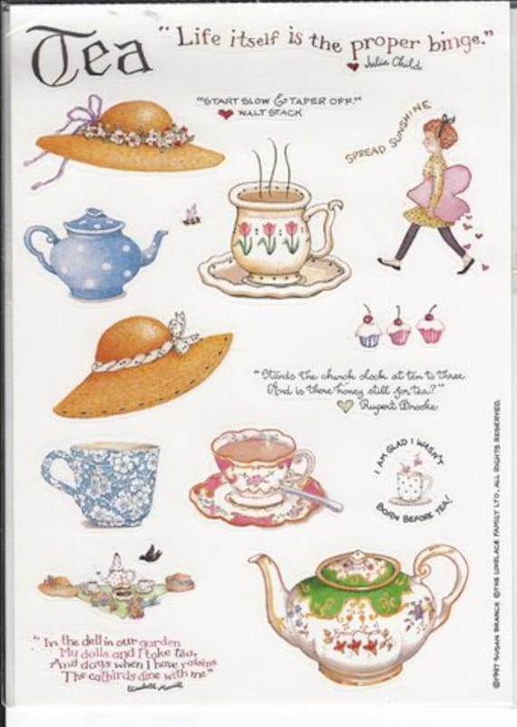 Vintage Susan Branch Tea Time Stickers