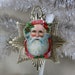 Beautiful Vintage Gold Medallion Dresden Ornament with Antique Santa Die Cut