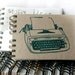 Screen-Printed Typewriter in Turquoise - Wire-Bound Recycled Notebook