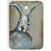 Neighbourhood Watch - Original Miniature Painting - Funny Bunny Guard Sign - Hostess Gift