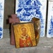Art Couture Icon Believe It Authentic Greek Hand Painted Wooden Icon Wooden Cross Large Cuff Bracelet OOAK