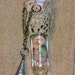 Found Objects Frozen Charlotte Vintage Perfume Bottle Creepy Doll Wearable Art Pin Pendant Porcelain Bisque
