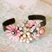 Romantic floral statement collage cuff.Tiedupmemories