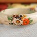 Ceramic porcelain floral bangle bracelet. Tiedupmemories