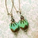 Bohemian green antique brass crystal beaded earrings. tiedupmemories