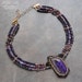 Vintage Sugalite Beadwoven Collar Necklace With Antique Seed Beads And Vermeil