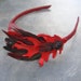 Red Oak Headband Fascinator - Leather Leaf With Vintage Glass Stone, Feathers And Beadwork