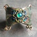 Hera's Cuff Leather Peacock Feather Bracelet Accented With Featherwork And Beadwork
