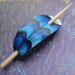 Leather Hair Slide - Blue Jay Feather With Handcrafted Maple Stick