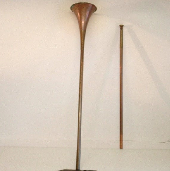 Vintage antique long copper and brass English hunting horn